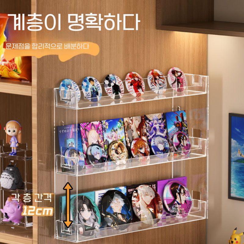 투명 아크릴 벽선반 피규어 굿즈 상품 진열대 랙 - 상세 이미지 3