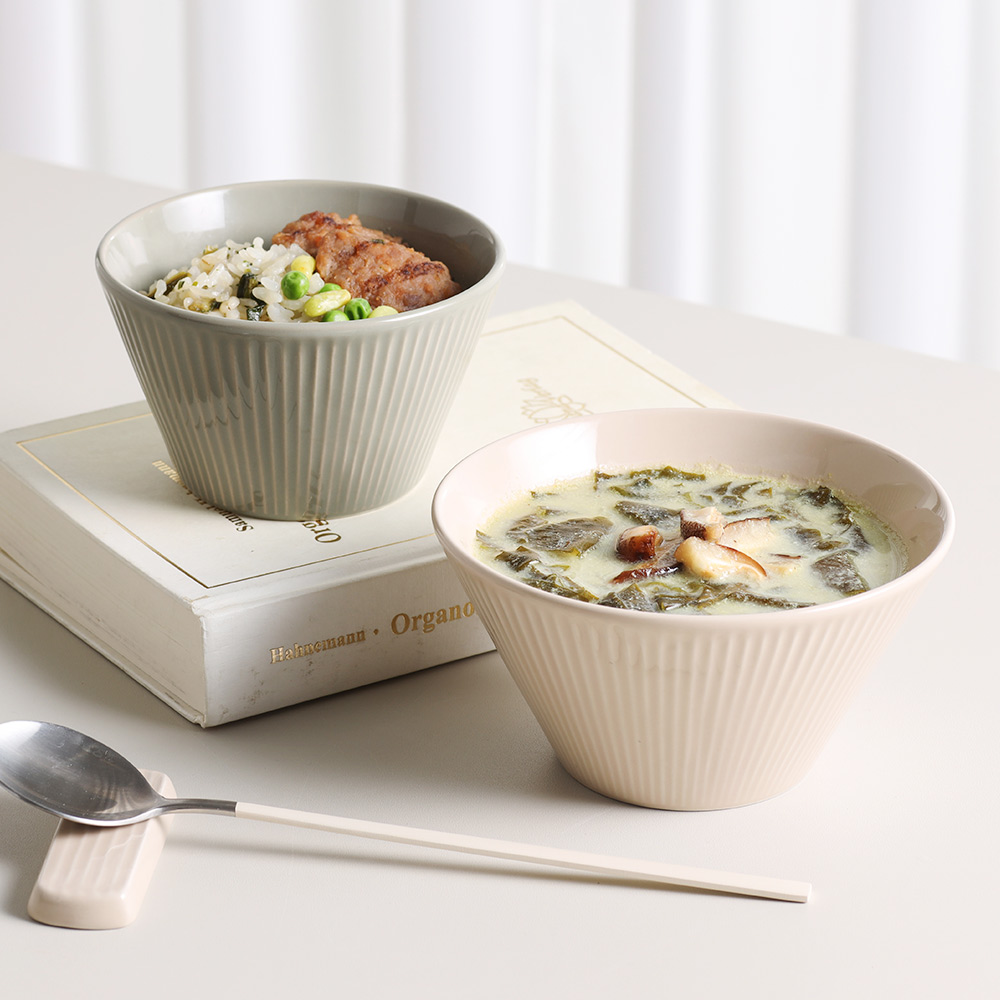 라이닝 공기대접세트 2P 도자기 밥그릇 국그릇 식기세트 제품 이미지