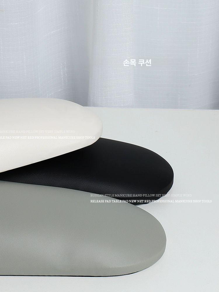 네일아트 패드 핸드베개 블랙 화이트 손목받침대 가죽 쿠션 테이블 매트 블랙 패드 - 상세 이미지 3