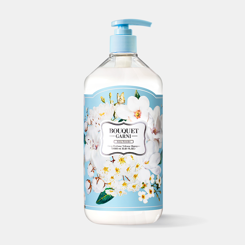 [1개] 부케가르니 딥퍼퓸 볼륨 샴푸 1,000ml 베이비파우더 향 - 상품 이미지