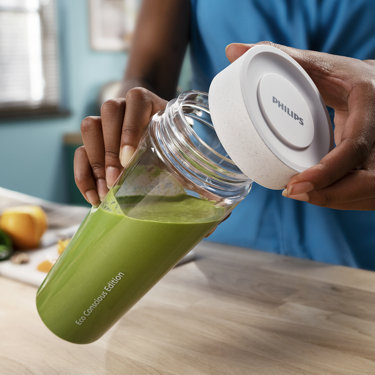 필립스 모닝 키친 세트 미니 블렌더 실크 화이트 매트 HR2500/00