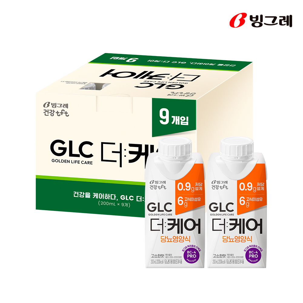 빙그레 GLC 더케어 당뇨영양식 고소한맛 200ml 9개 당뇨간식 제품 이미지