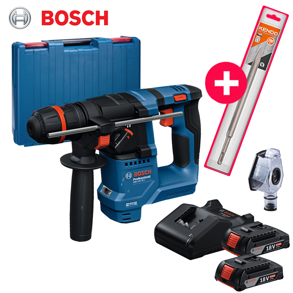 보쉬 충전 로타리 해머 드릴 GBH18V-18X 세트 (2.0Ah)