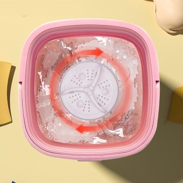 접이식 미니 세탁기 속옷 양말 3kg 손빨래 소형 간편한 여행 출장 탈수기 기숙사 녹색 - 상세 이미지 3