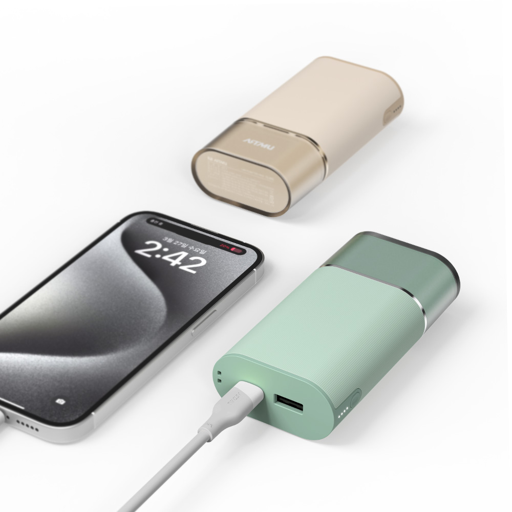 PD 30W PPS 초고속충전 미니 보조배터리 10000mAh IB210 베이지 - 상세 이미지 3