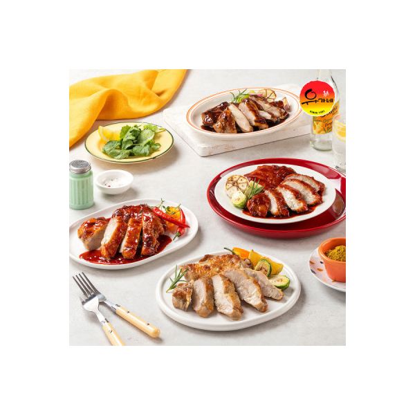 꾸운 닭다리살 3종 10팩 (소금4+찜닭3+칠리3) : 알뜰살뜰살림살이
