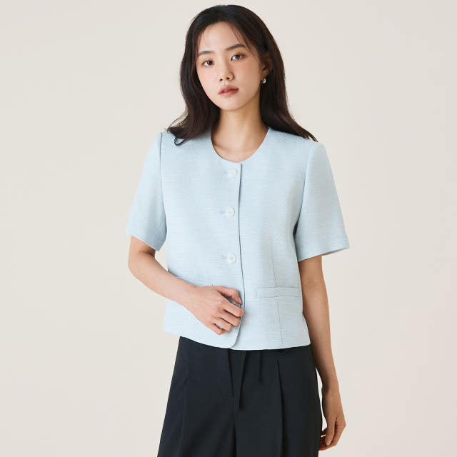로엠 칼라리스 조직감 반팔 자켓 RMJKF26R11