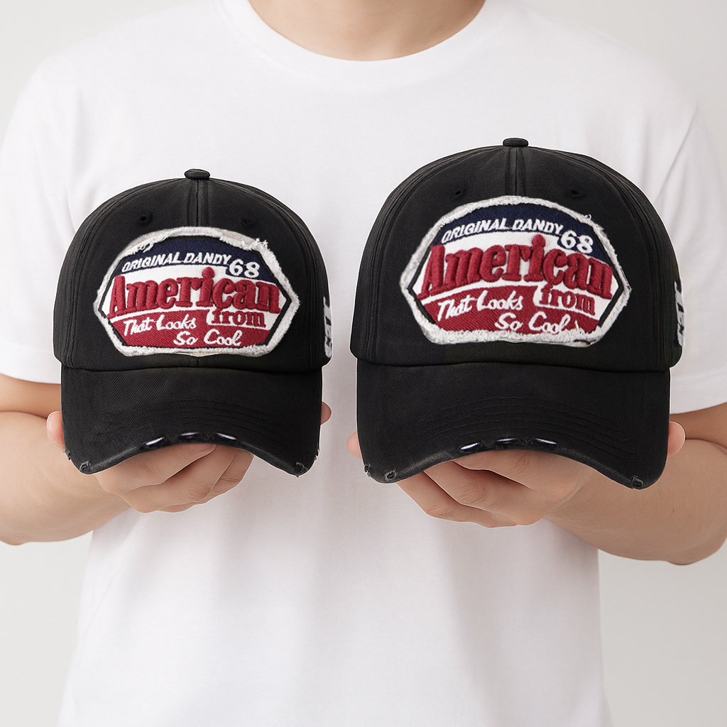 국내제작 빅사이즈 대두모자 American 워싱볼캡 아메리칸 빈티지 야구 볼캡 - 상품 이미지