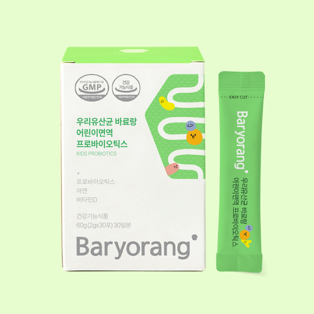 [아연비타민D] 바료랑 아기 키즈 어린이 유산균 30포, 1개