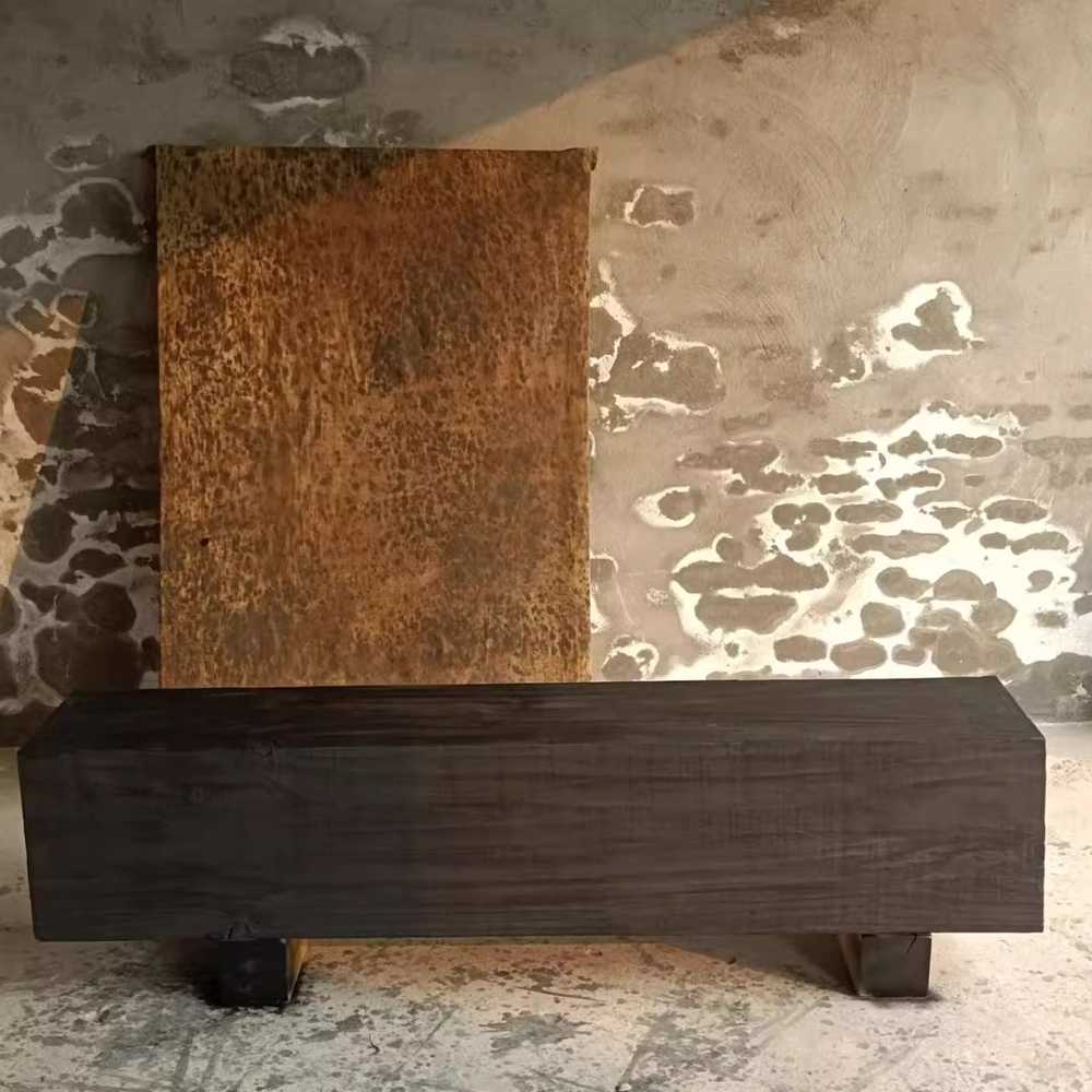 나무 벤치 사각평상 원목 거실 긴 평벤치 의자 빈티지 100x30cm - 상세 이미지 4