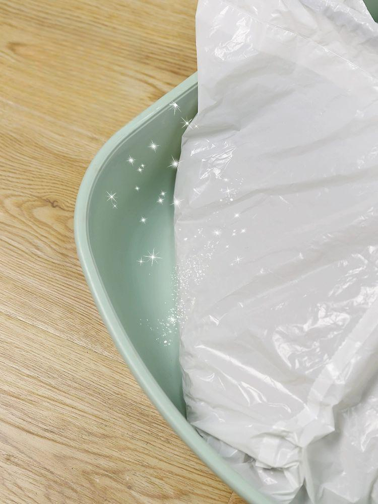 고양이화장실봉투 모레샵 고양이 화장실 똥 배변처리 일회용 비닐봉지 대형 두꺼운 쓰레기통 3롤 60개 추끈형 65x40cm - 상세 이미지 2