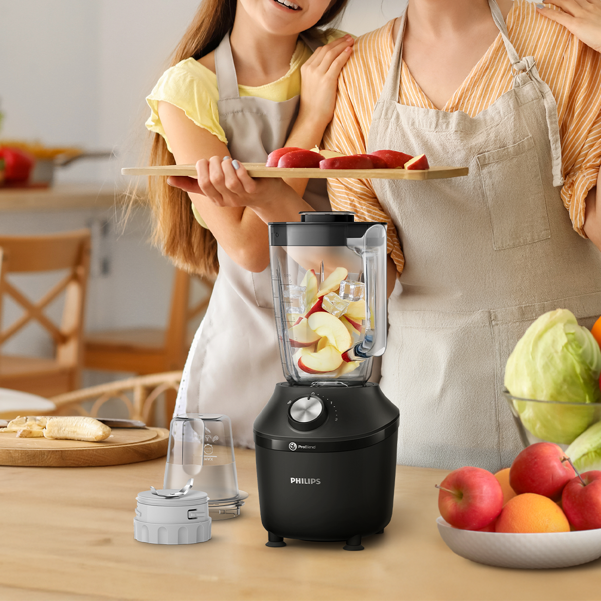 필립스 3000 시리즈 블렌더/믹서기 HR2191/21 블랙 다지기 구성