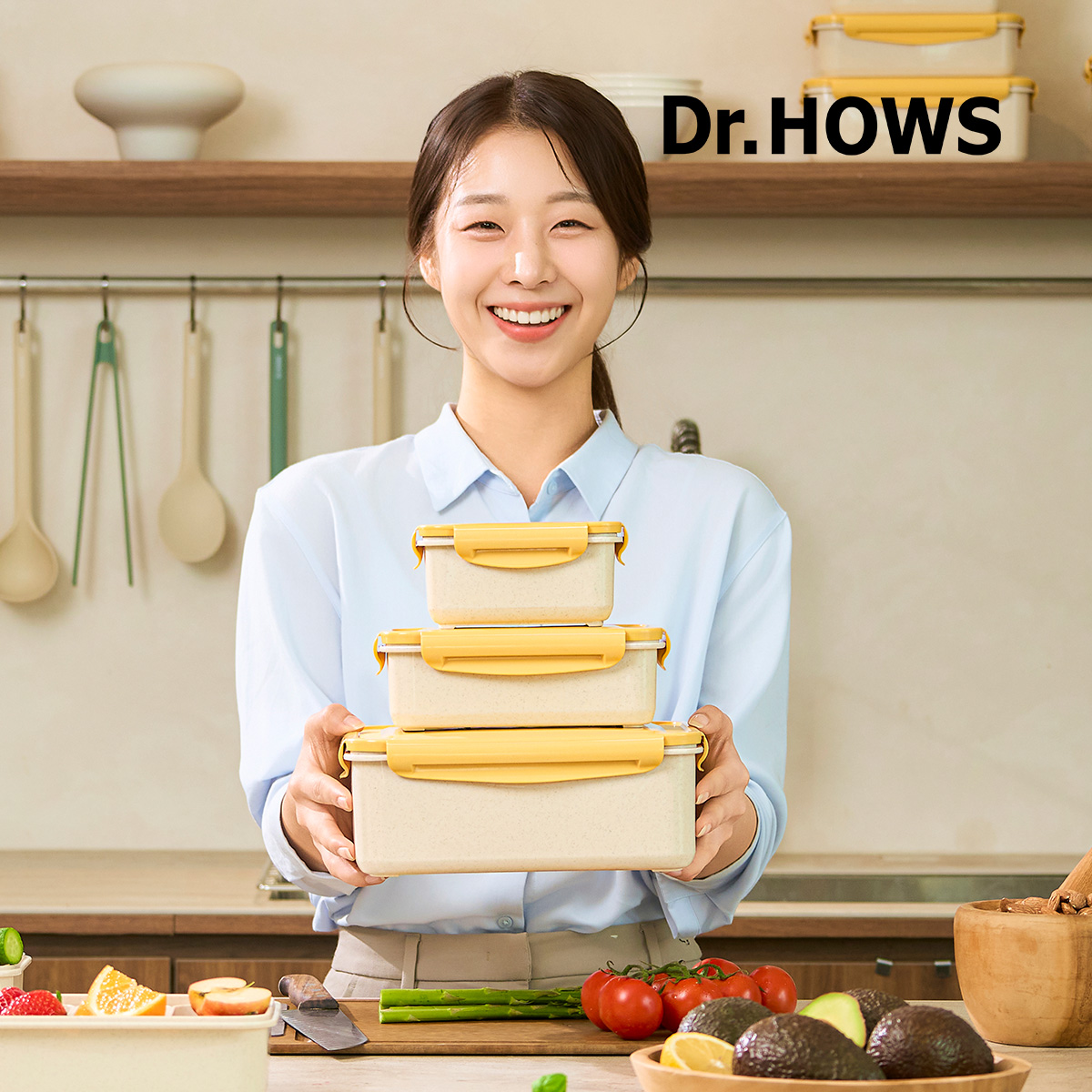 닥터하우스 오래 신선 항균 밀폐용기 도시락통 나눔 530ml 2칸 - 상세 이미지 3