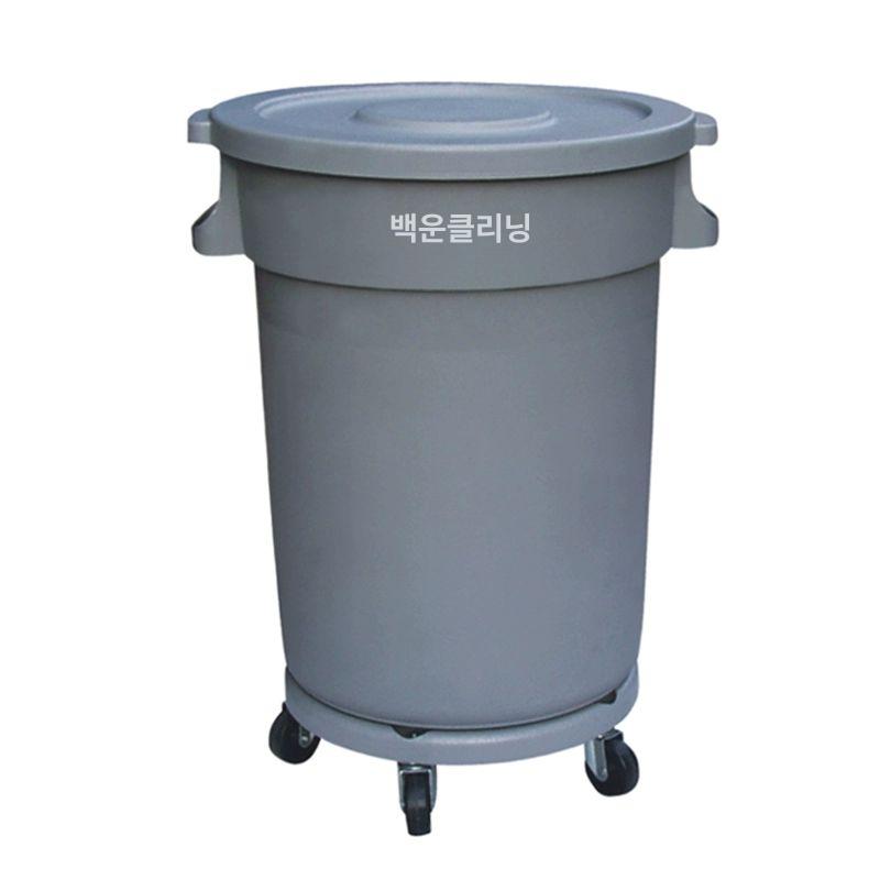 바퀴달린 원형 쓰레기통 이동식 대형 플라스틱 잔반통 80L 전용 쓰레기봉투 50개 팩 - 상세 이미지 3
