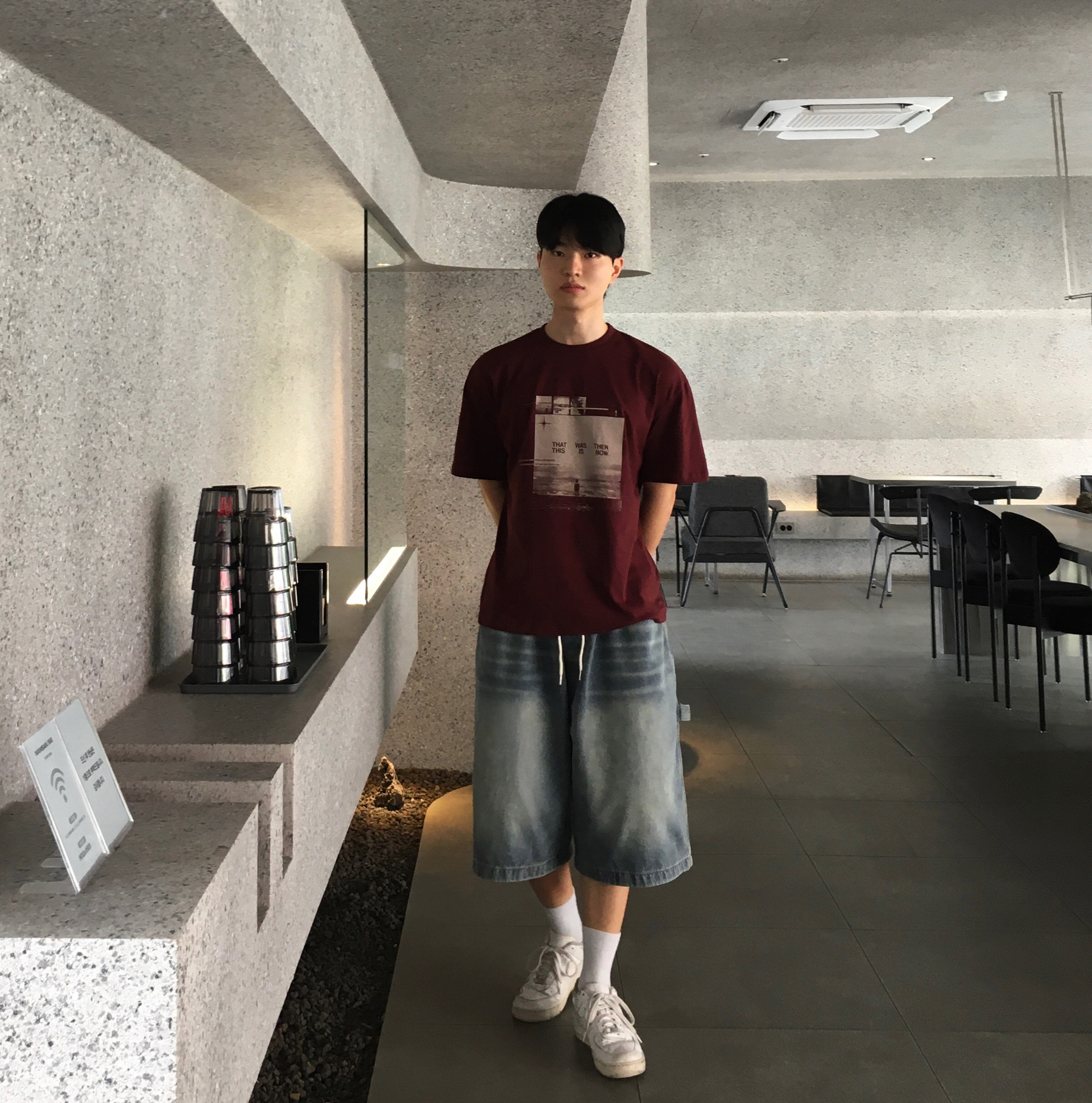 남자프린팅반팔 안비치는흰티 20수반팔티 - 상세 이미지 4