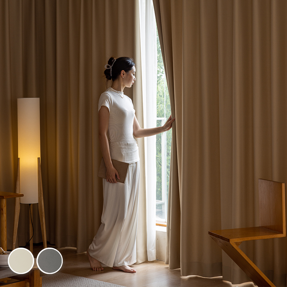 바자르 벨로 풀달 솔리드 안방 거실 방한 방풍 아일렛 100% 암막커튼 140x235