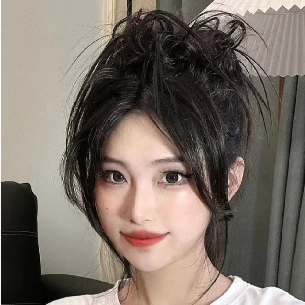 깃털번 가시머리 집게핀 부분 가발 붙임머리 포니테일 - 상세 이미지 4