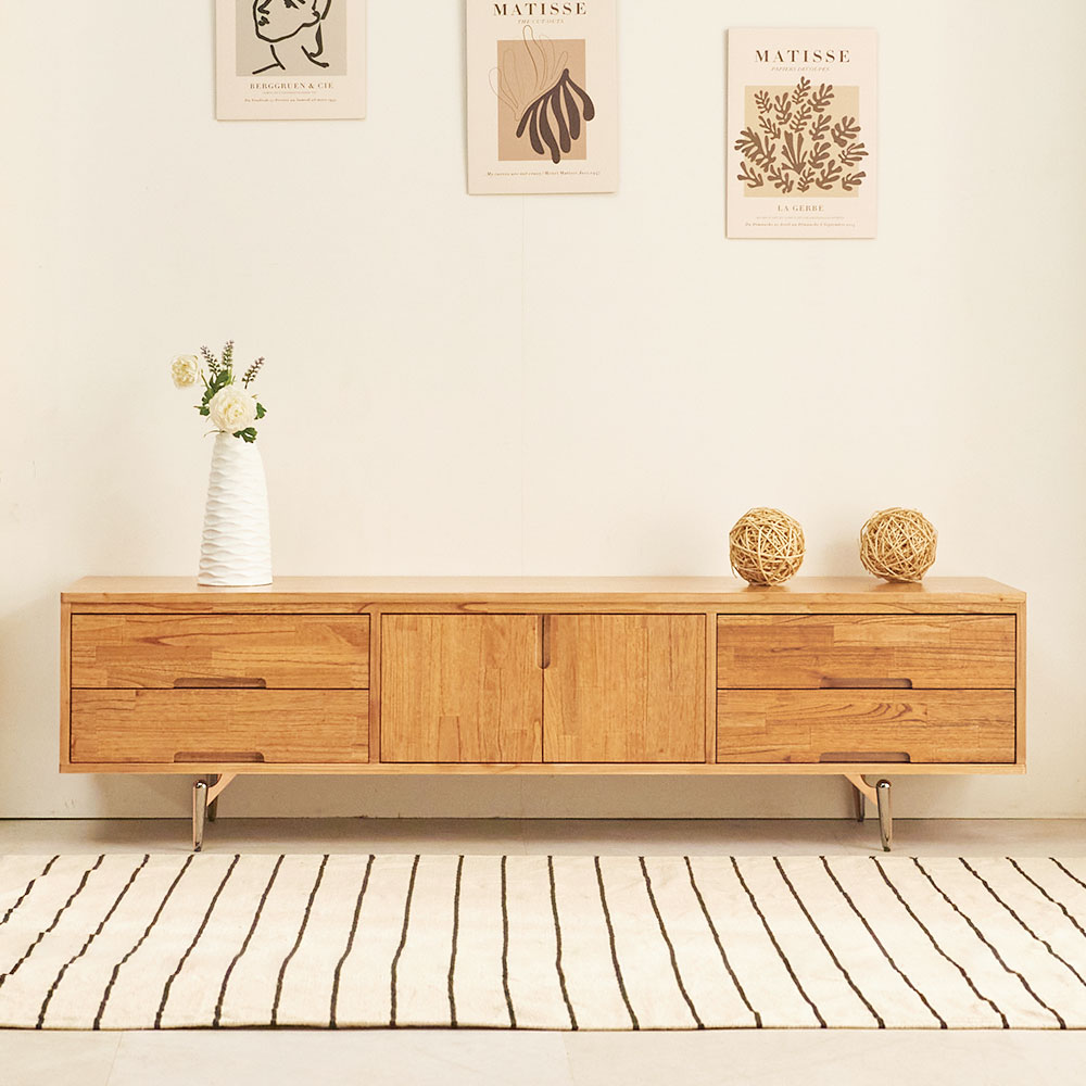 누리 거실장 서랍 수납장 TV다이 북유럽 원목