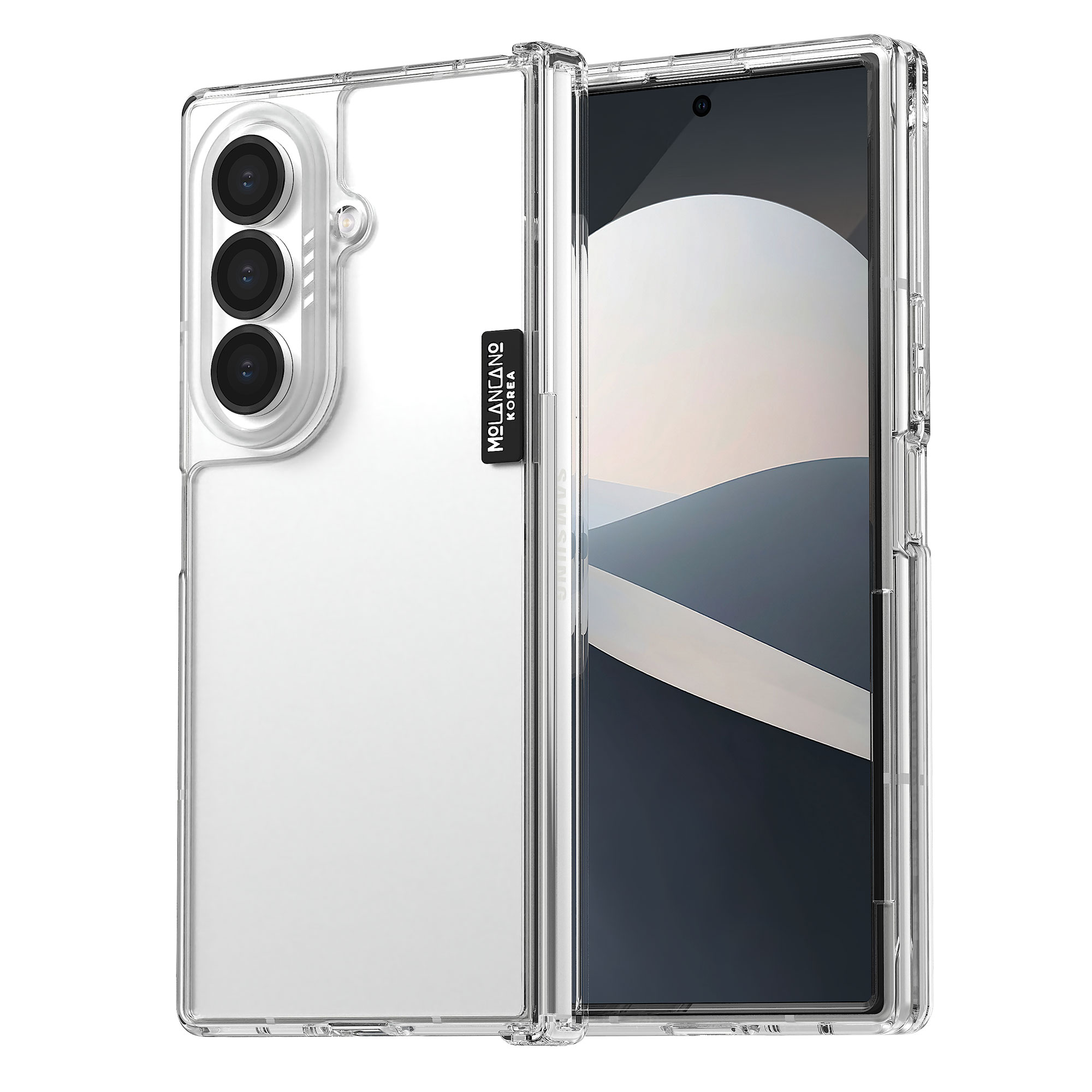 크리스탈 에어쿠션 범퍼 클리어 케이스 투명, 갤럭시Z 폴드7