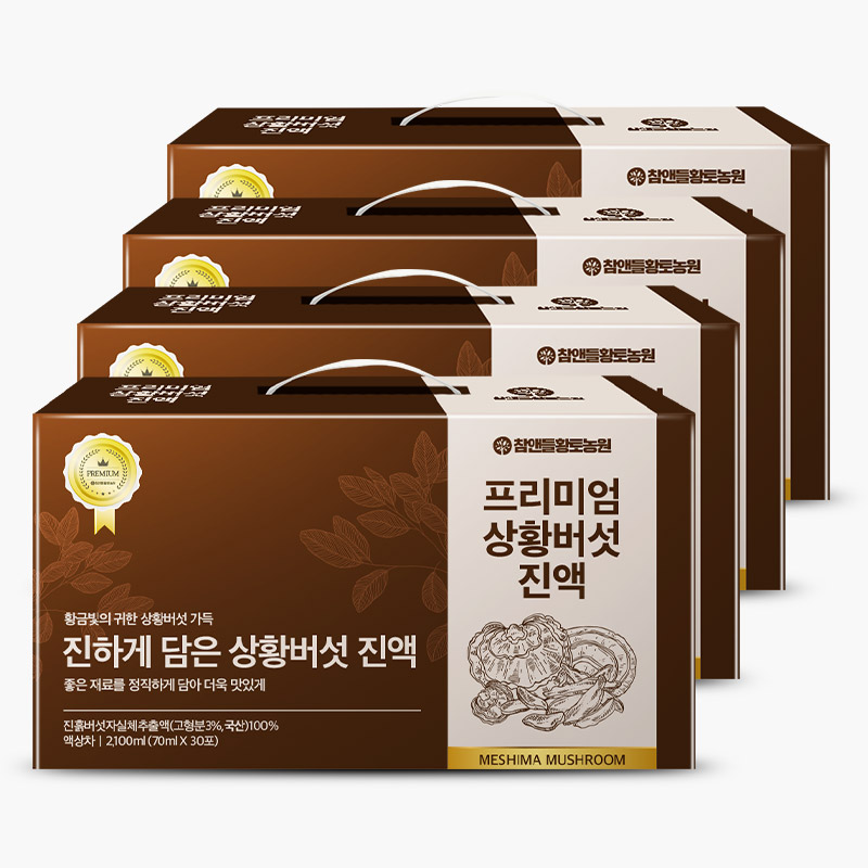 [국산] 참앤들황토농원 프리미엄 상황버섯진액 70ml 30포, 4개 - 상품 이미지