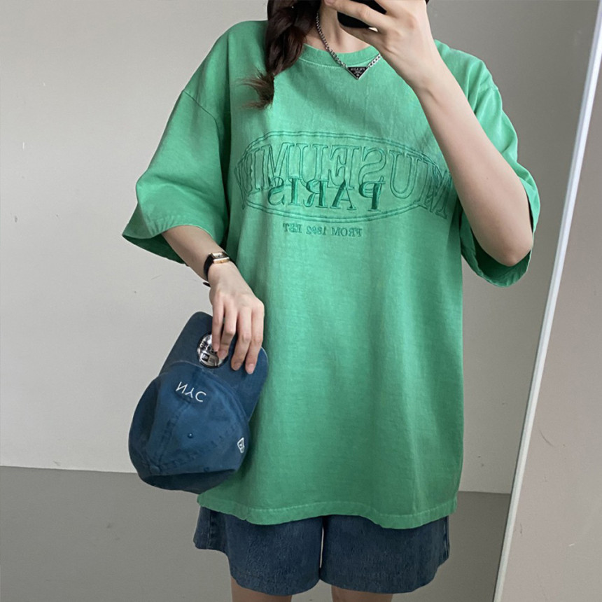 피그먼트티셔츠 박스티오버핏 빈티지워싱티셔츠
