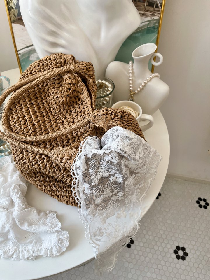 리버블 라탄 숄더백 (라피아,여름가방,지사백,빅백,데일리) [비비아레이디]