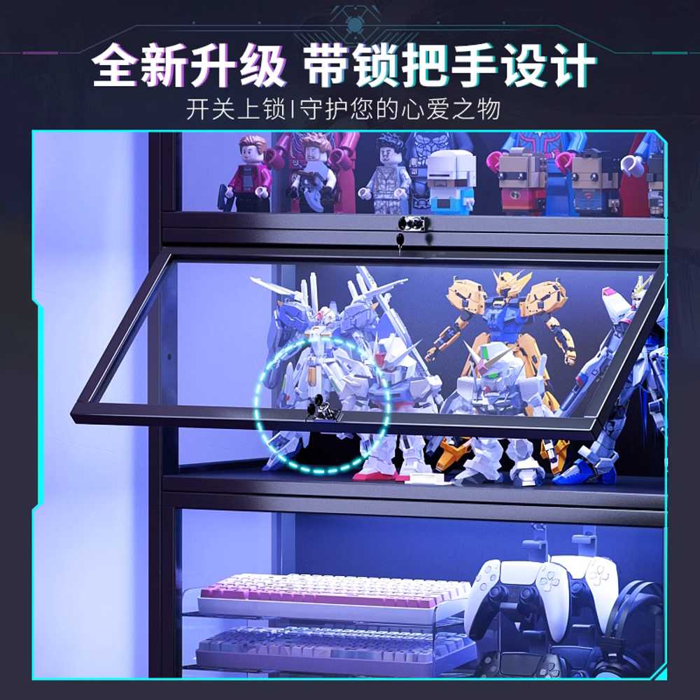 LED 진열장 위스키장식장 술선반 건프라 그릇장 상장 4단 80cm - 상세 이미지 2