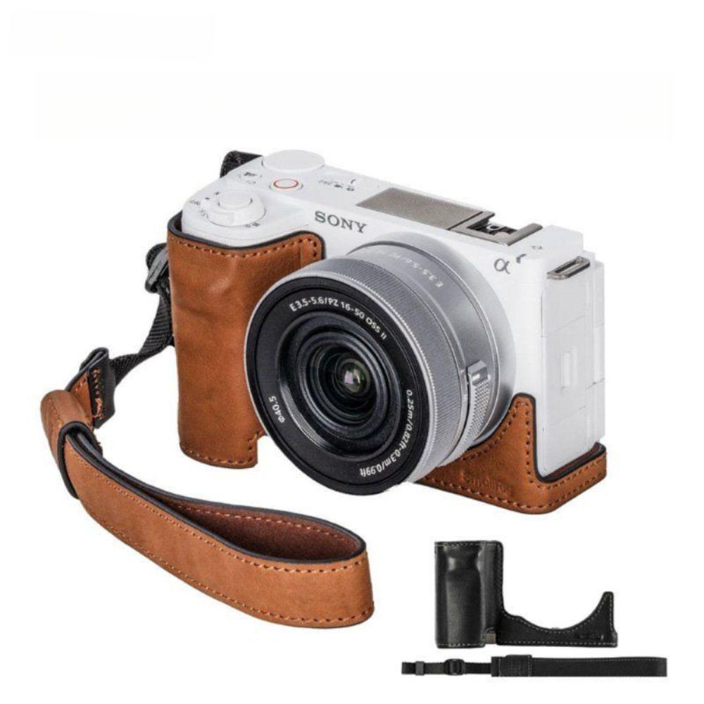 Sony ZV-E10 2세대 카메라 보호 가죽 케이스 손목 스트랩 클러치 커버 - 상품 이미지