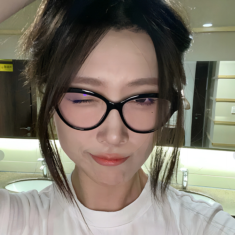 편광 캣츠아이 뿔테 안경 자외선 차단 시력보호 - 상세 이미지 2