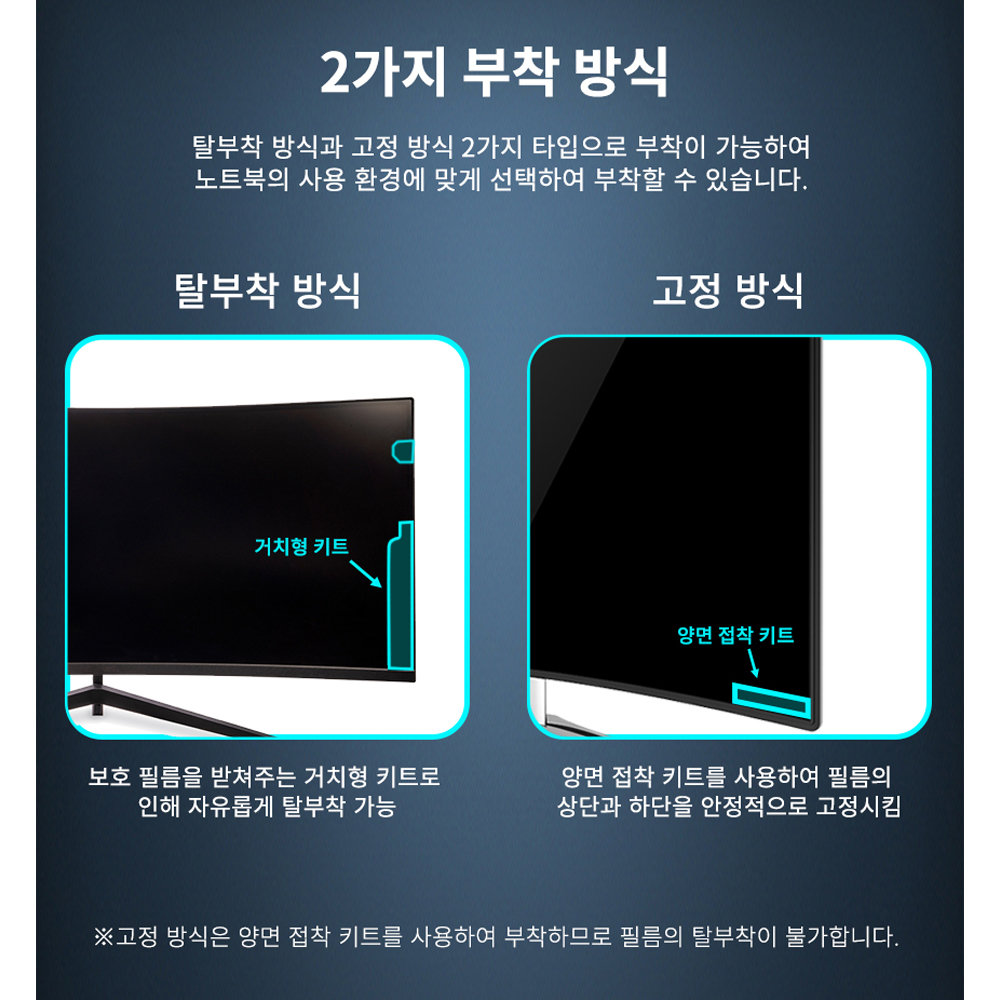 커브드 모니터 보안필름 프라이버시+블루라이트차단 화면 보호기 698x392mm (32인치-A형) - 상세 이미지 4