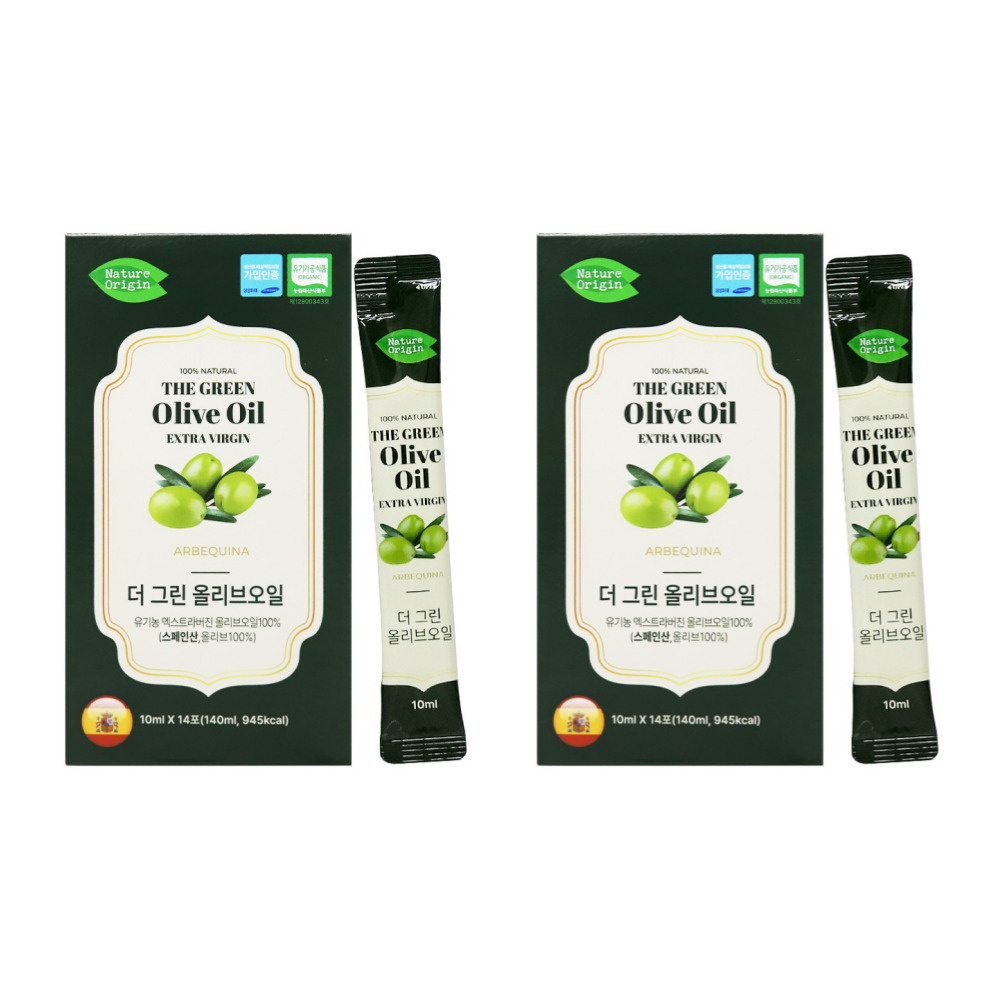 더 그린 올리브오일 공복 데일리 로얄 황금 햇올리브 14포 140ml, 2개 - 상품 이미지