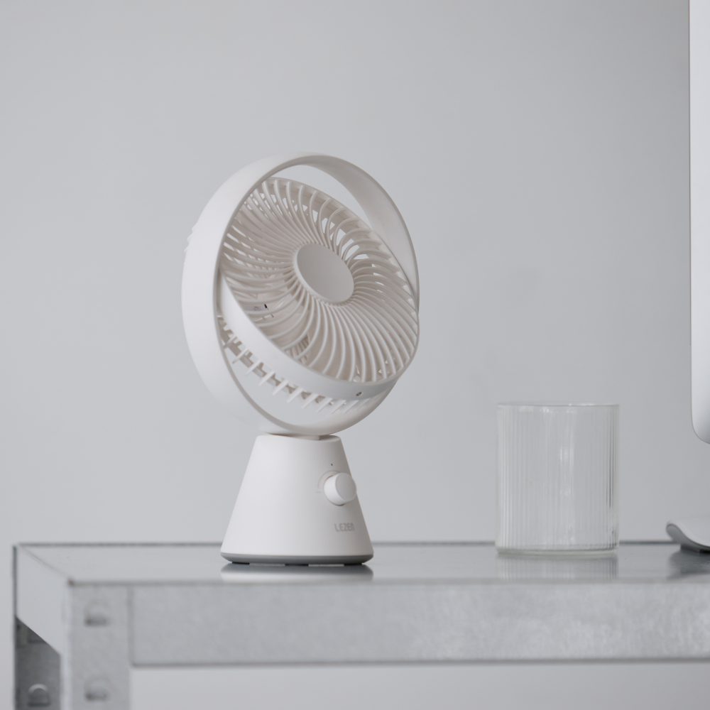 르젠 디자인 무선 저소음 BLDC 탁상용 모아르 선풍기 LZEF-ODK20