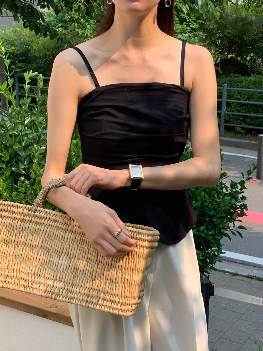 포이브 여성 여름 스퀘어넥 셔링 뷔스티에 휴양지룩 하객룩 블라우스 - 상세 이미지 2