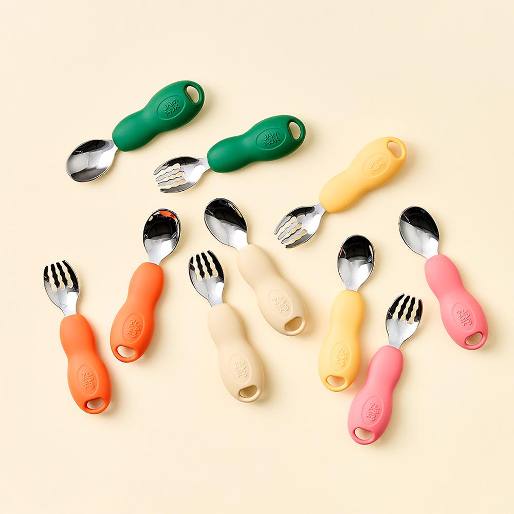 잼먹 스텐 이유식스푼 포크 케이스세트 자기주도 아기 숟가락 수저