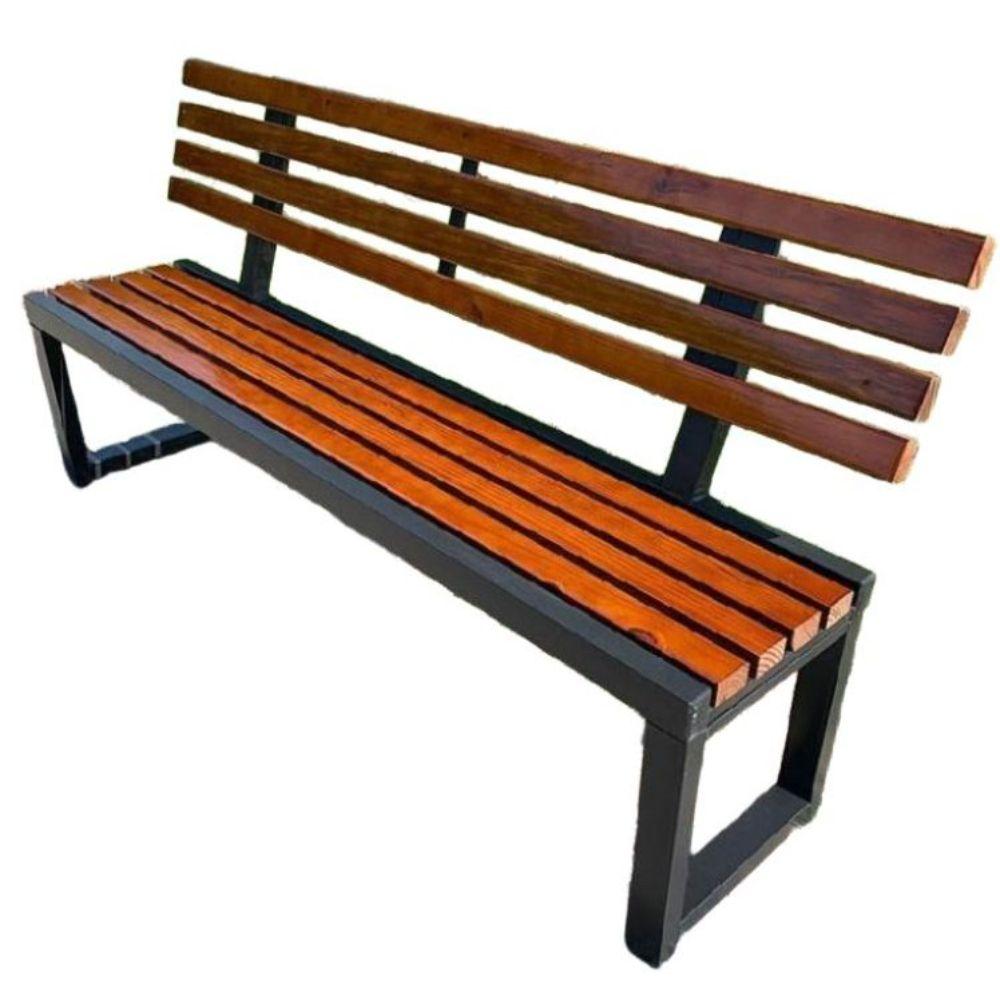 야외 학교 아파트 등받이 공원 의자 관공서 긴 평의자 벤치 정원 100x40x85cm 등받이 - 상품 이미지