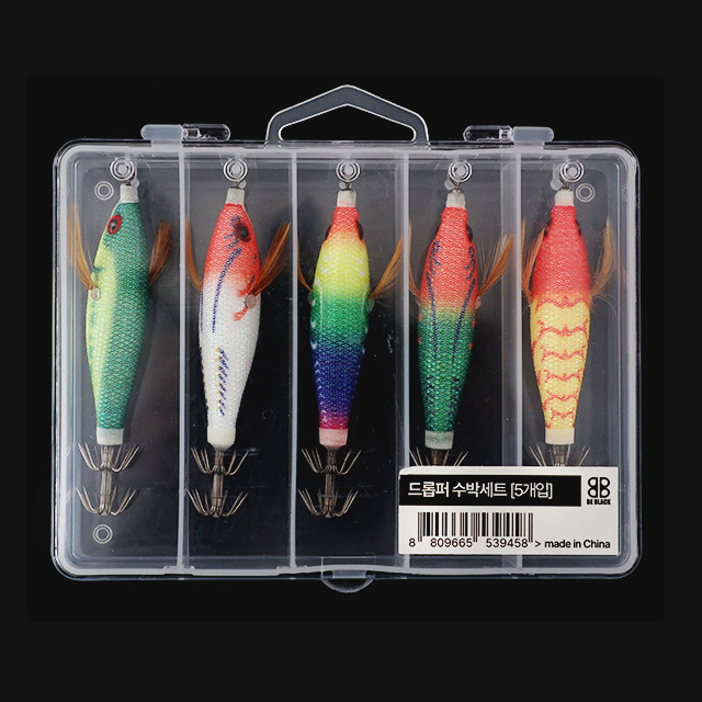 비블랙 수박 미니 드롭퍼 60 에기 5종 태클박스 세트