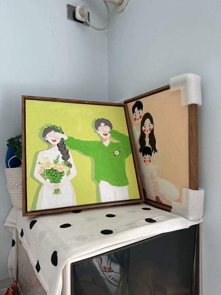 DIY 그림그리기 신혼부부 커플 유화 그림 액자 포스터 A 피오니러브 30x40cm - 상세 이미지 3