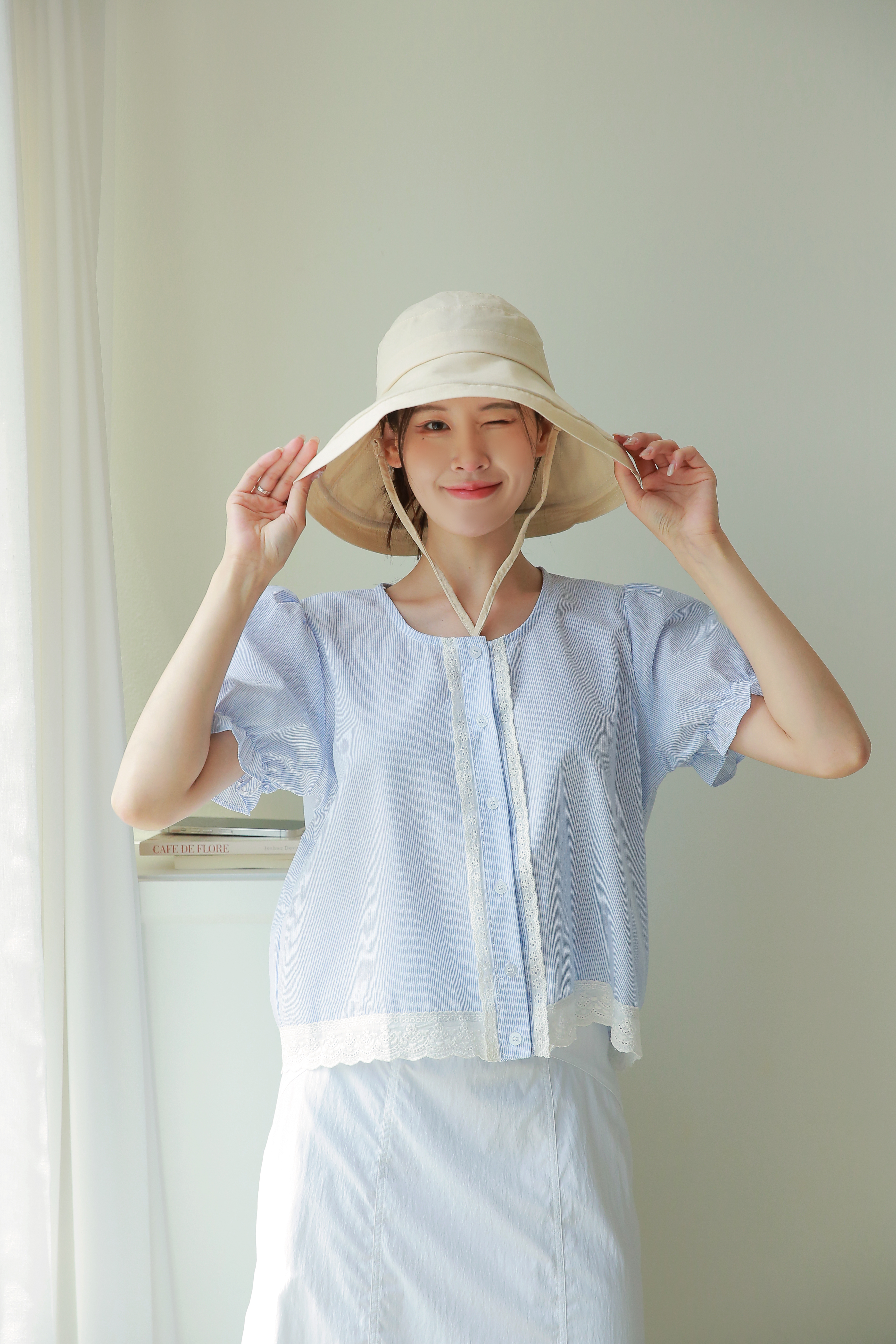 여름모자 챙넒은모자 챙모자 바캉스 비치 린넨 - 상세 이미지 2