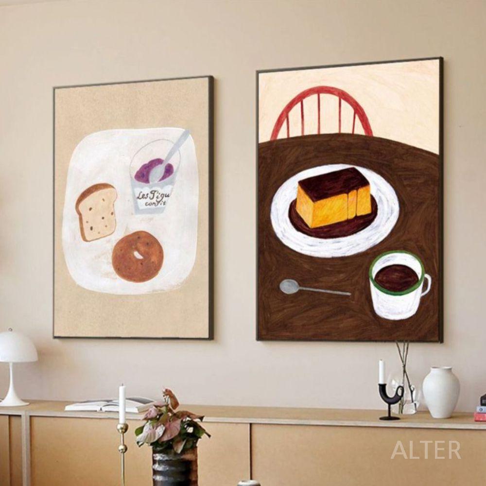 모던 주방 그림 캔버스 베이커리 액자 커피 대형 인테리어 A 100x130cm 블랙 프레임 - 상품 이미지