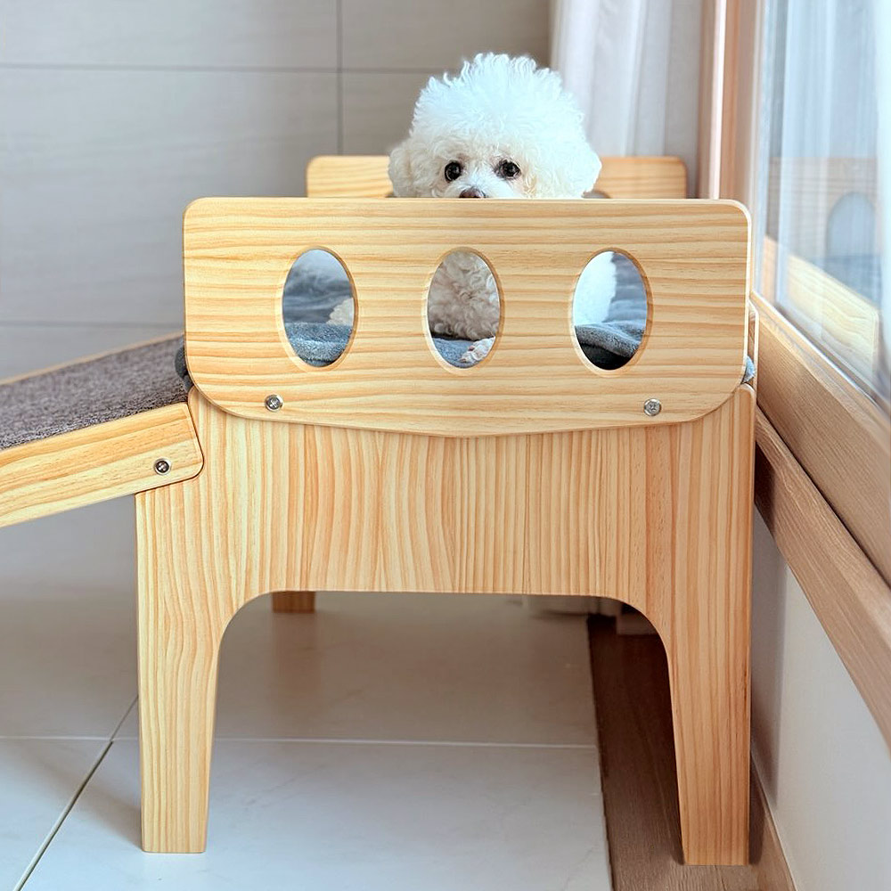 원목강아지집 강아지침대계단 고양이침대 쇼파계단 노견 슬개골 평상