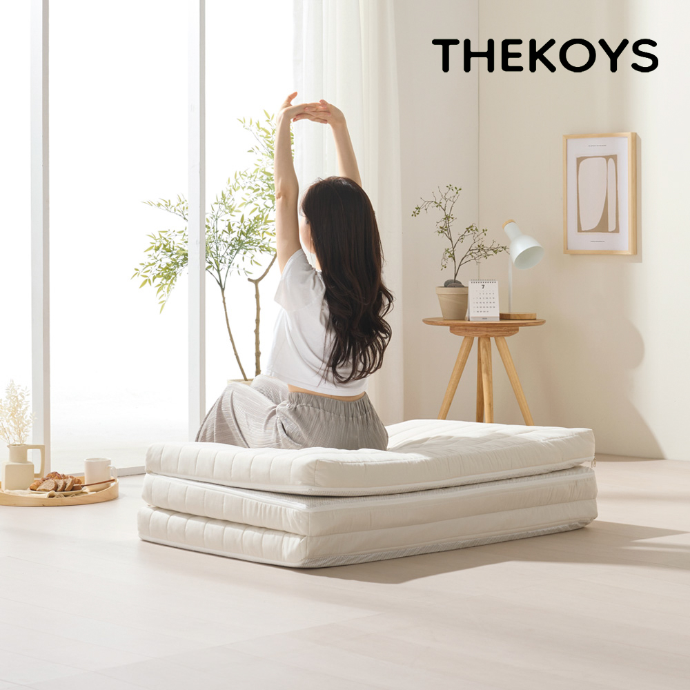 3단 접이식 천연라텍스 매트리스 바닥 수면매트 단단한 매트릭스 침대 5cm HS