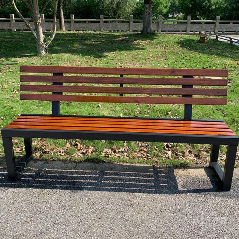 야외 학교 아파트 등받이 공원 의자 관공서 긴 평의자 벤치 정원 100x40x85cm 등받이 - 상세 이미지 3