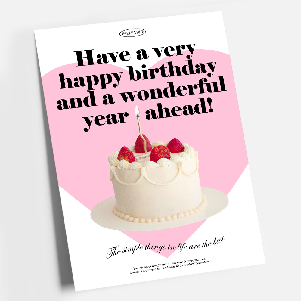 파티 포스터 생일 셀프 촬영 소품 HAPPY BIRTHDAY 딸기 케이크 A4 - 상세 이미지 4