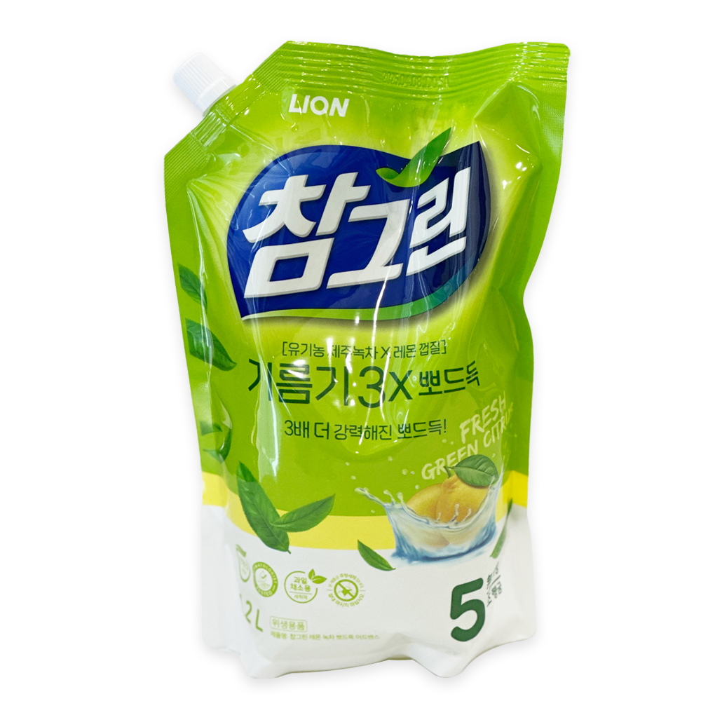 퐁퐁 참그린 주방세제 레목녹차 뽀드득 어드밴스 1.2L - 상품 이미지
