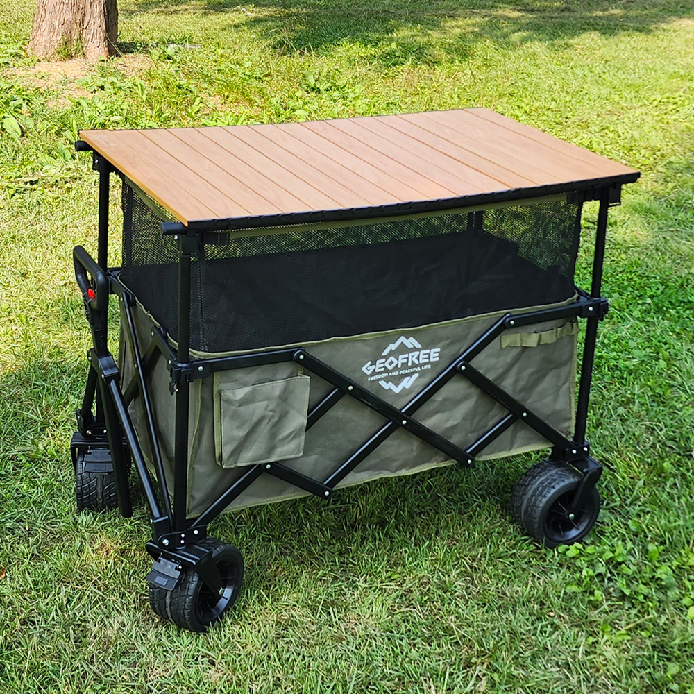 지오프리 메쉬 캠핑 웨건 캠핑 카트 접이식 수레