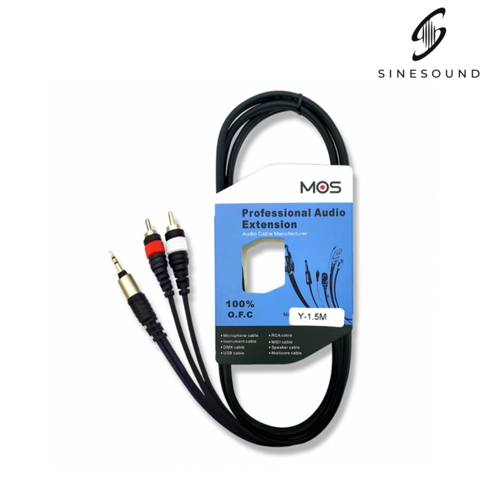 모스 MOS Y- 3.5mm-RCA 2P 폰잭 이어폰 AUX 길이 선택 1.5m, 1개 - 상품 이미지