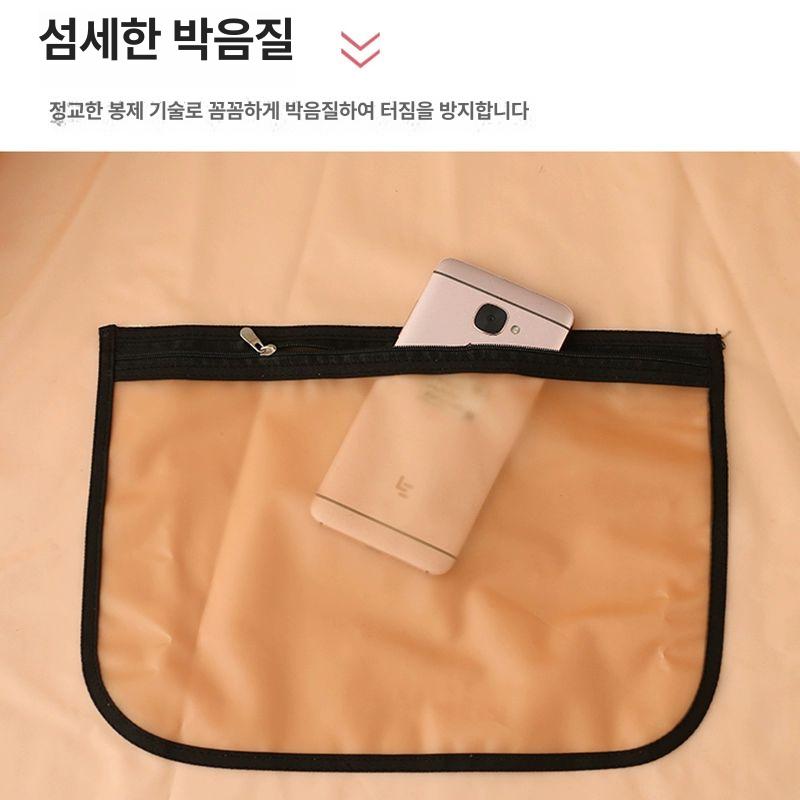 빅사이즈 앞치마 방수 작업복 긴소매 긴팔 찍찍이 블랙 랩지퍼포켓 1m - 상세 이미지 4