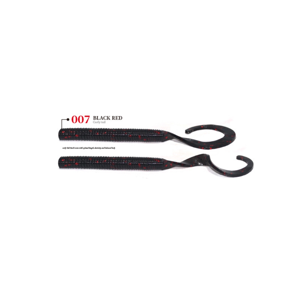 캣츠크로우 컬리테일 C테일 배스웜 광어 선상 캐스팅 007 블랙레드, 10cm(4인치) - 상세 이미지 3