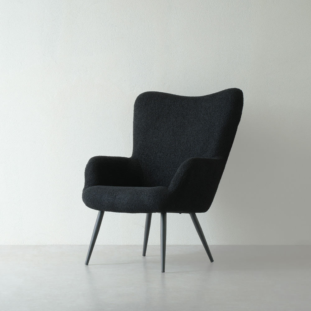 이노센트 클로에 부클레 라운지 체어 스툴미포함, 블랙