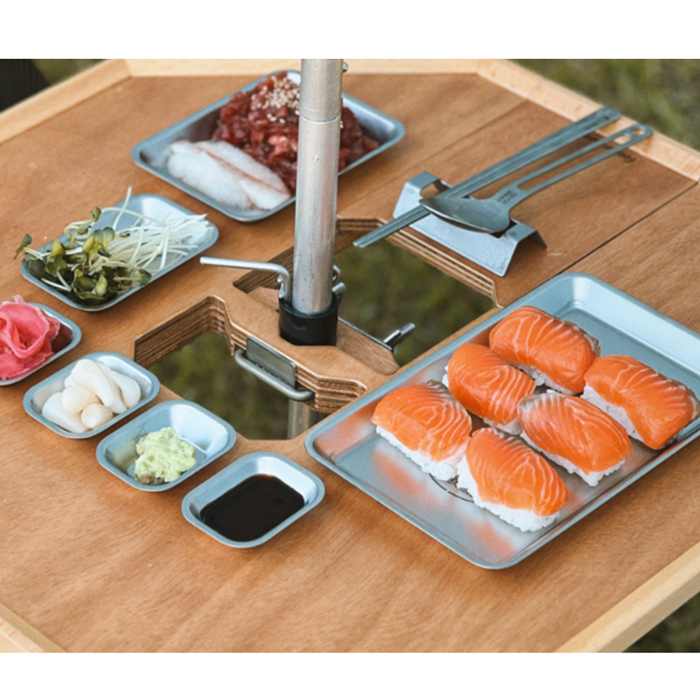 키녹스 스텐 하프스택 사각접시 4종 세트 캠핑 백패킹 그릇